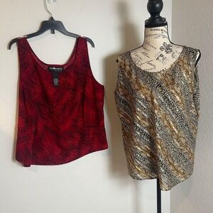 lot of Sag Harbor & Cinema Etoile Tank Top Sleeveless Abstract‎ 18W Lightweight
